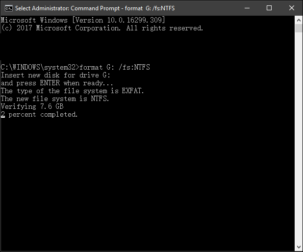 將 exFAT 轉換為 NTFS/FAT/FAT32